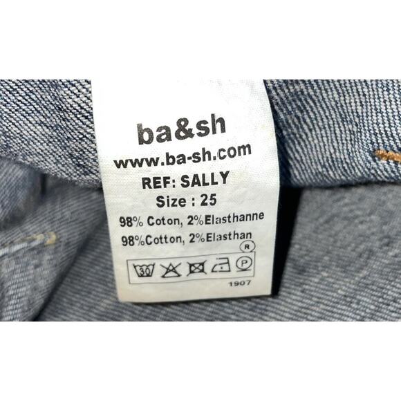 Ba&sh Women’s Size 25 Sally Denim Jeans Distressed Pockets Vintage Look - Picture 7 of 8